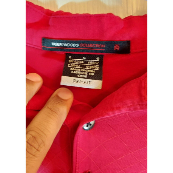 Tiger Woods Collection Red Short Sleeve Dri-Fit Golf Polo Shirt Men's Size Large - Picture 4 of 4